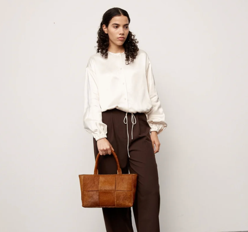 Adax Molino Braided Handbag Harper Caramel