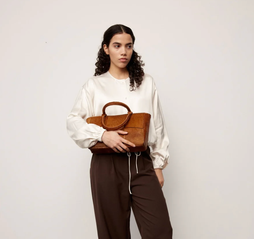 Adax Molino Braided Handbag Harper Caramel