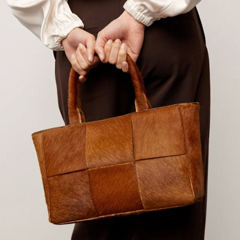 Adax Molino Braided Handbag Harper Caramel