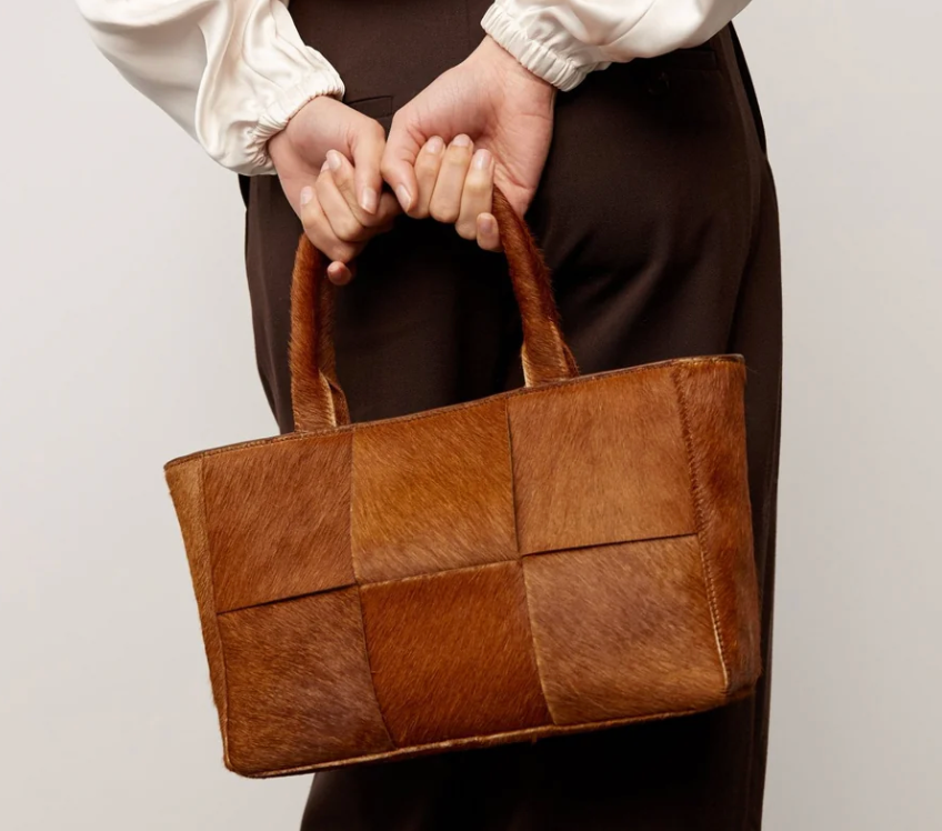 Adax Molino Braided Handbag Harper Caramel