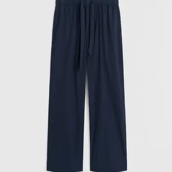 Tekla Poplin Pyjamas Pants Navy