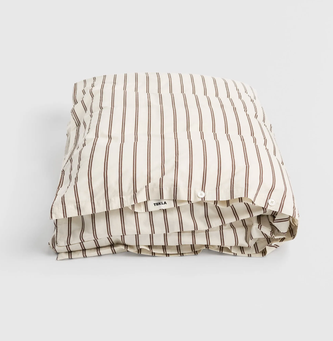 Tekla Percale Single Duvet Cover Hopper Stripes 140x200