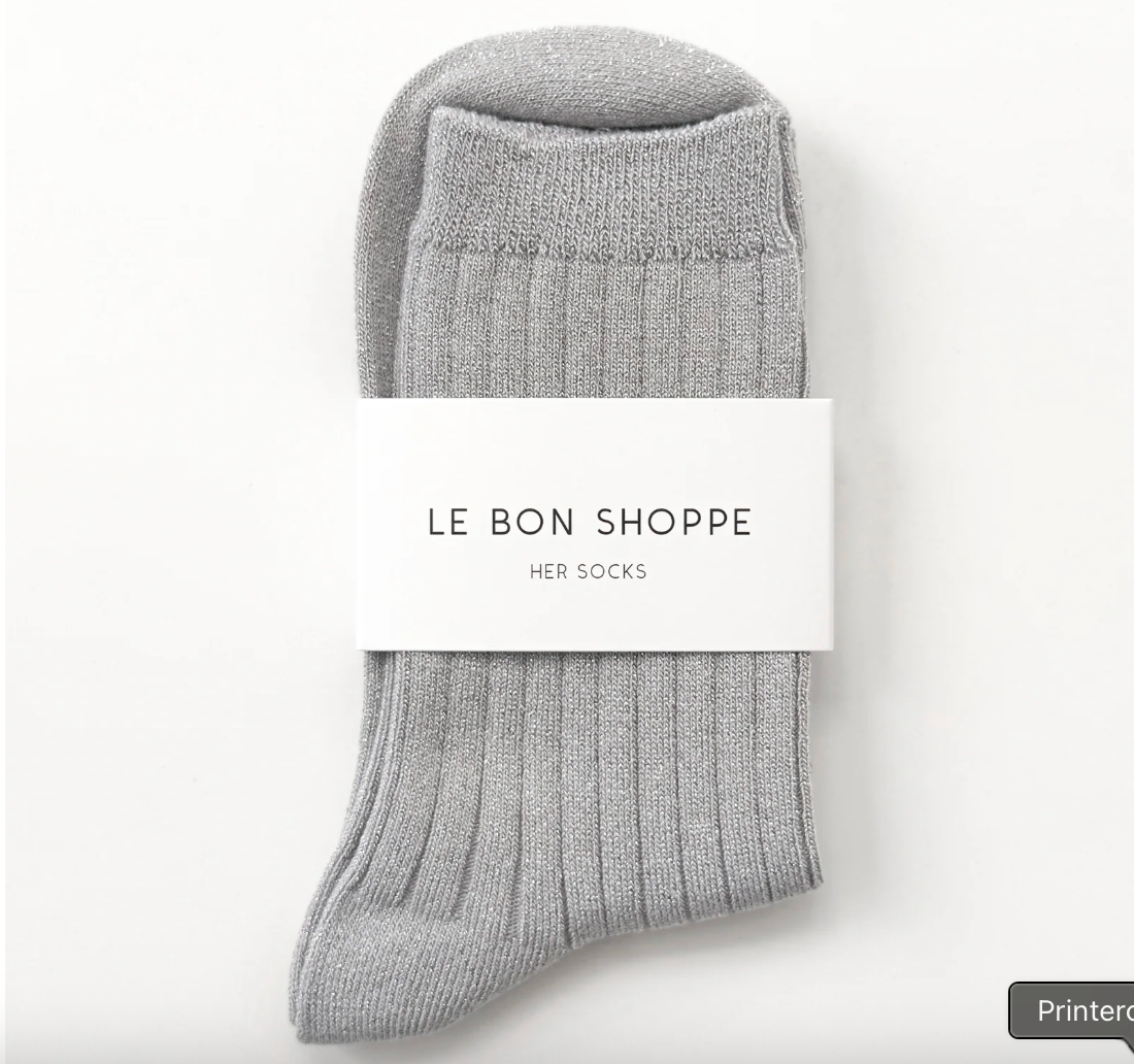 Le Bon Shoppe Her Socks Silver Glitter