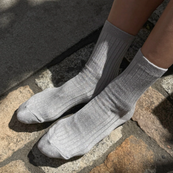 Le Bon Shoppe Her Socks Silver Glitter