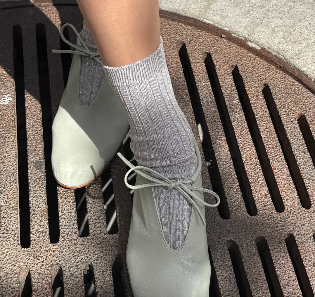 Le Bon Shoppe Her Socks Silver Glitter