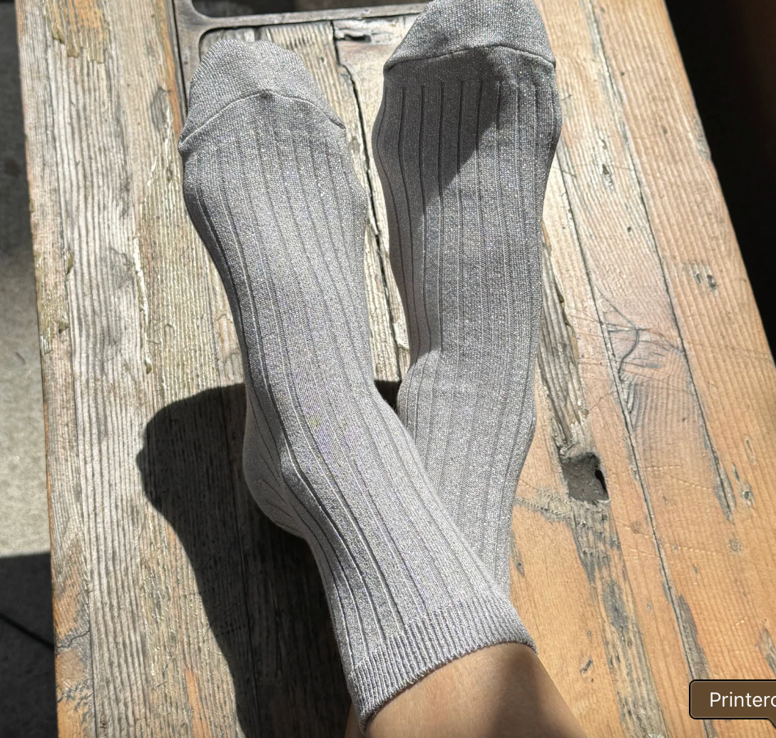 Le Bon Shoppe Her Socks Silver Glitter