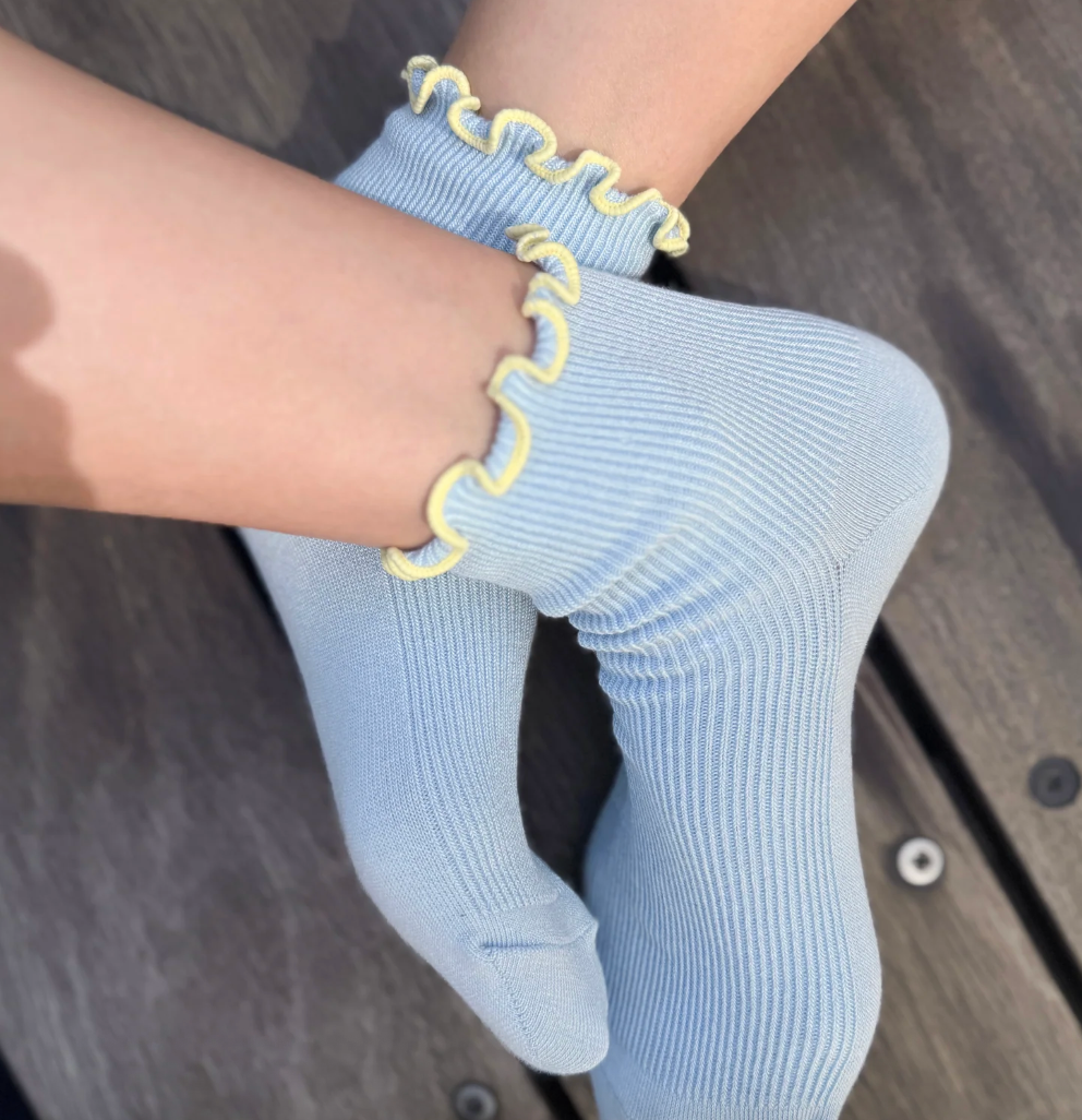 Le Bon Shoppe The Petit Ruffled Modal Baby Blue Butter