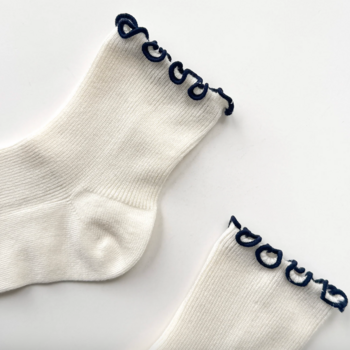 Le Bon Shoppe The Petit Ruffled Modal Soft White Navy