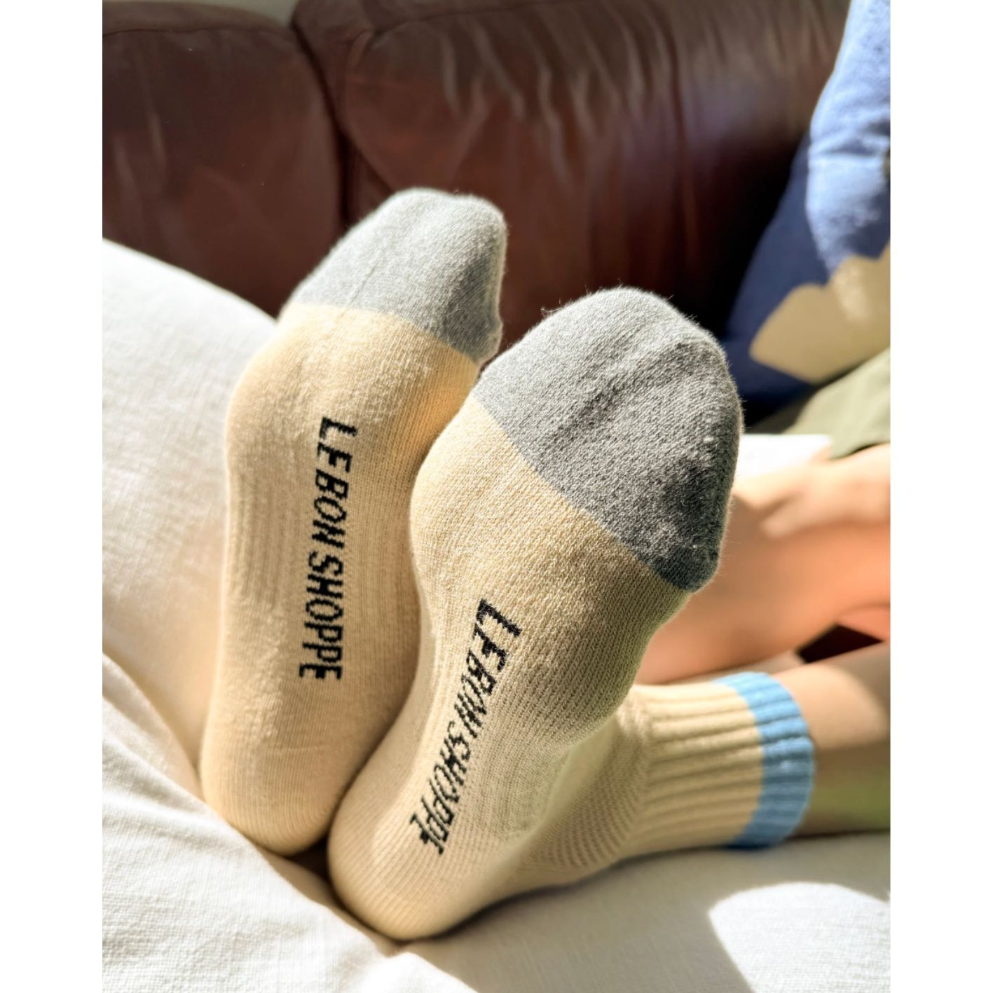 Le Bon Shoppe Girlfriend Socks Color Block Yellow Blue