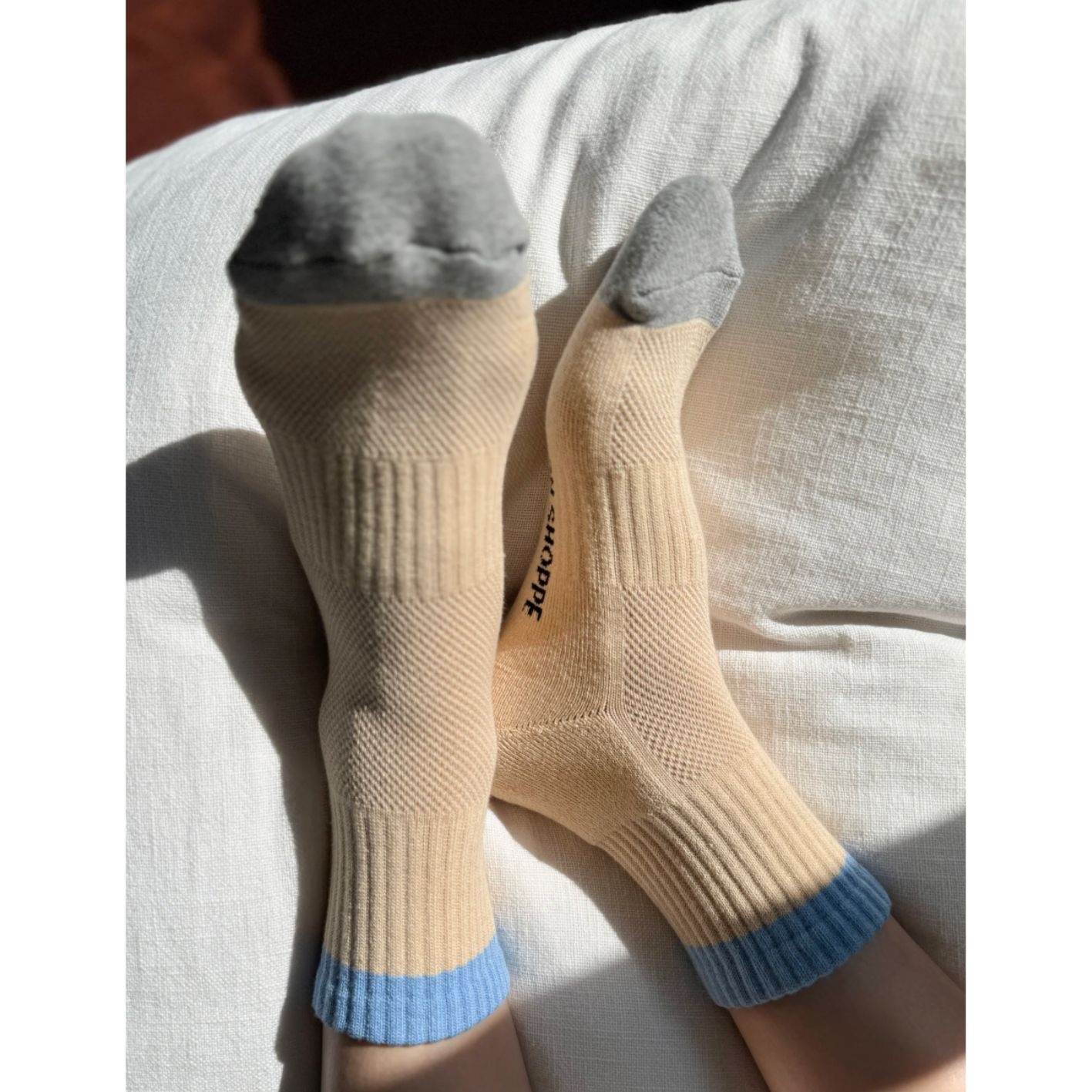 Le Bon Shoppe Girlfriend Socks Color Block Yellow Blue