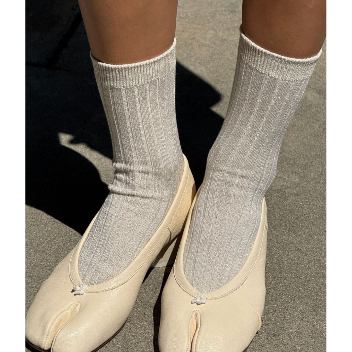 Le Bon Shoppe Her Socks Ivory gold Glitter