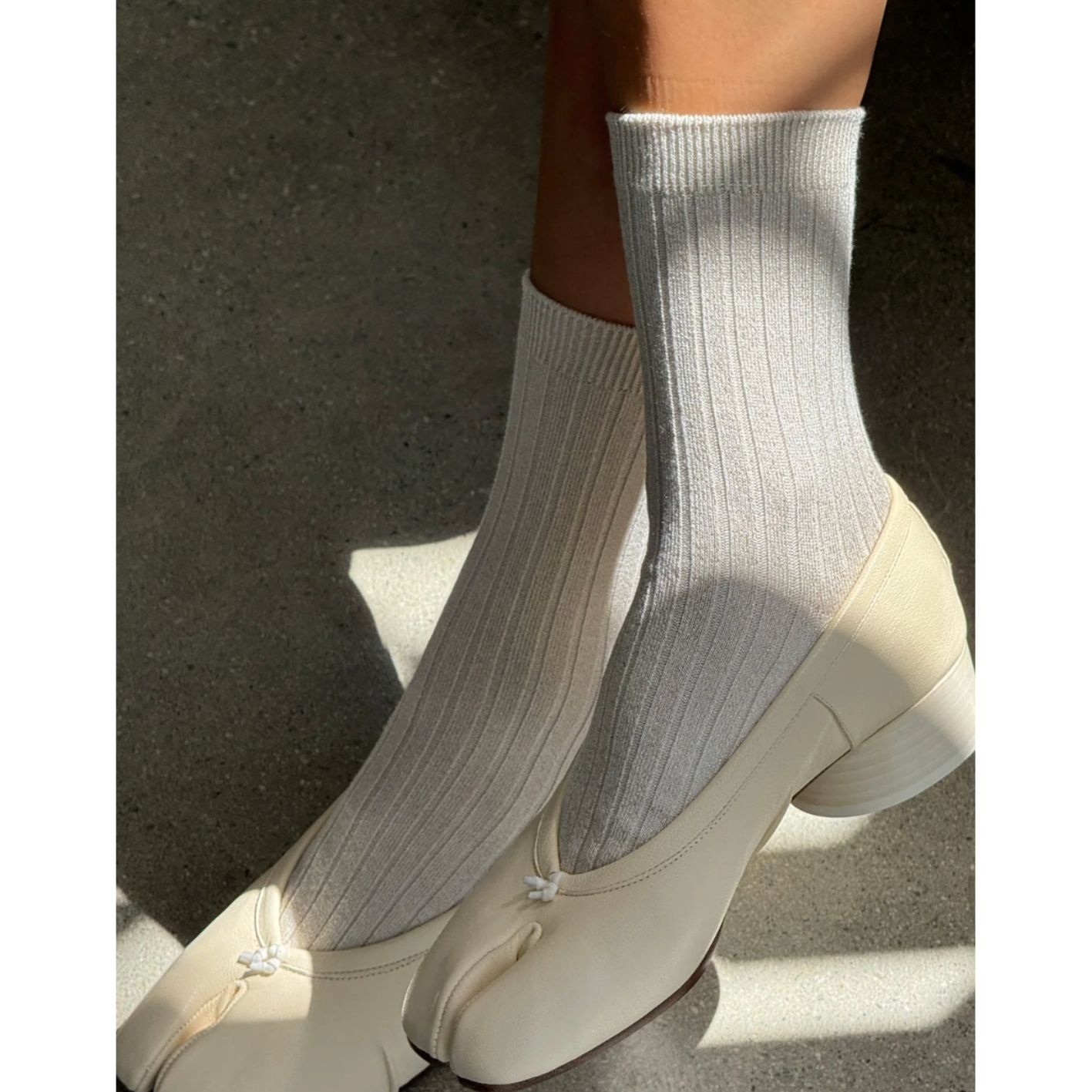 Le Bon Shoppe Her Socks Ivory gold Glitter