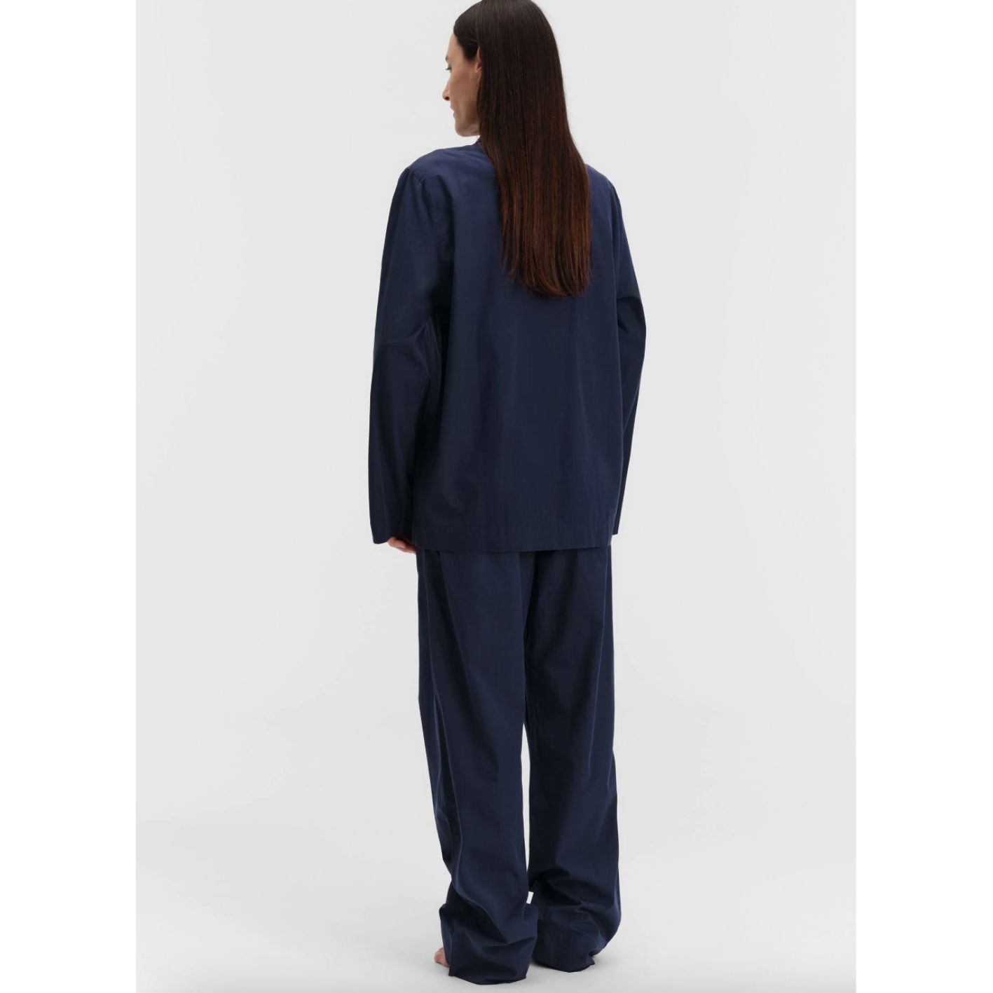 Tekla Poplin Pyjamas Pants Navy