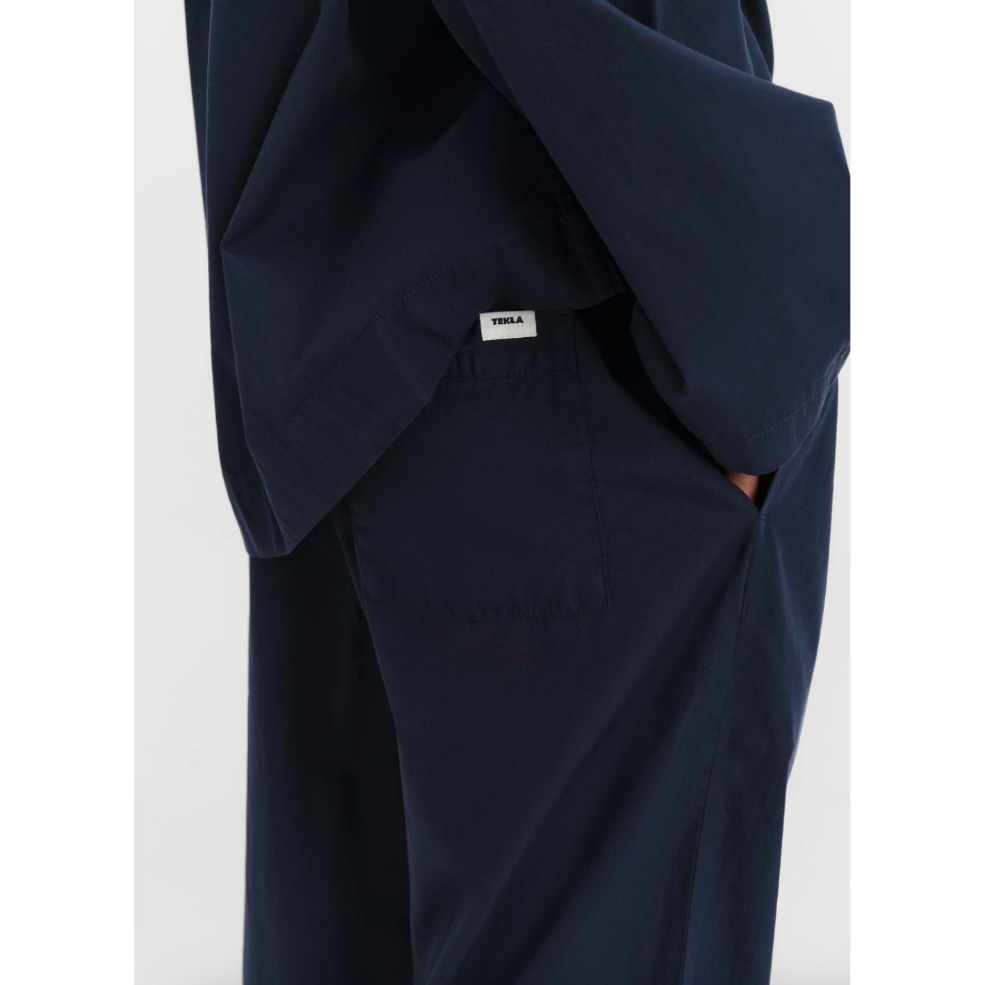 Tekla Poplin Pyjamas Pants Navy
