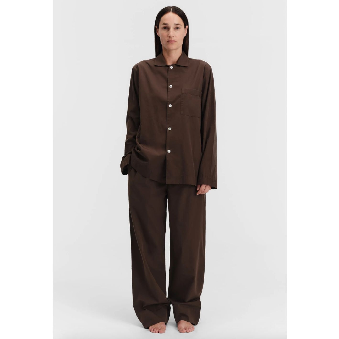 Tekla Poplin Pyjamas Coffee