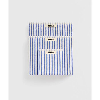 Tekla Terry Towel Coastal Blue Stripes 30x30