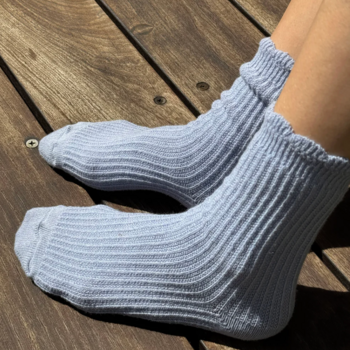 Le Bon Shoppe Linen Scallop Pale Blue
