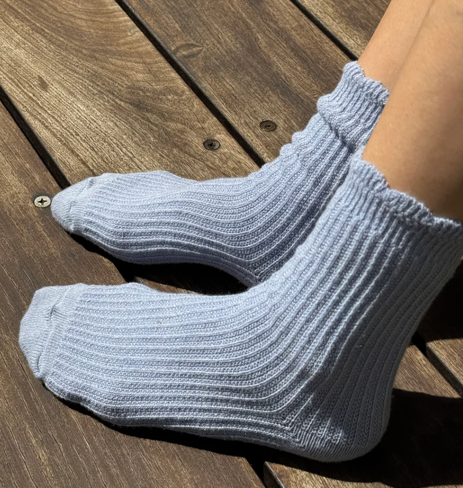 Le Bon Shoppe Linen Scallop Pale Blue