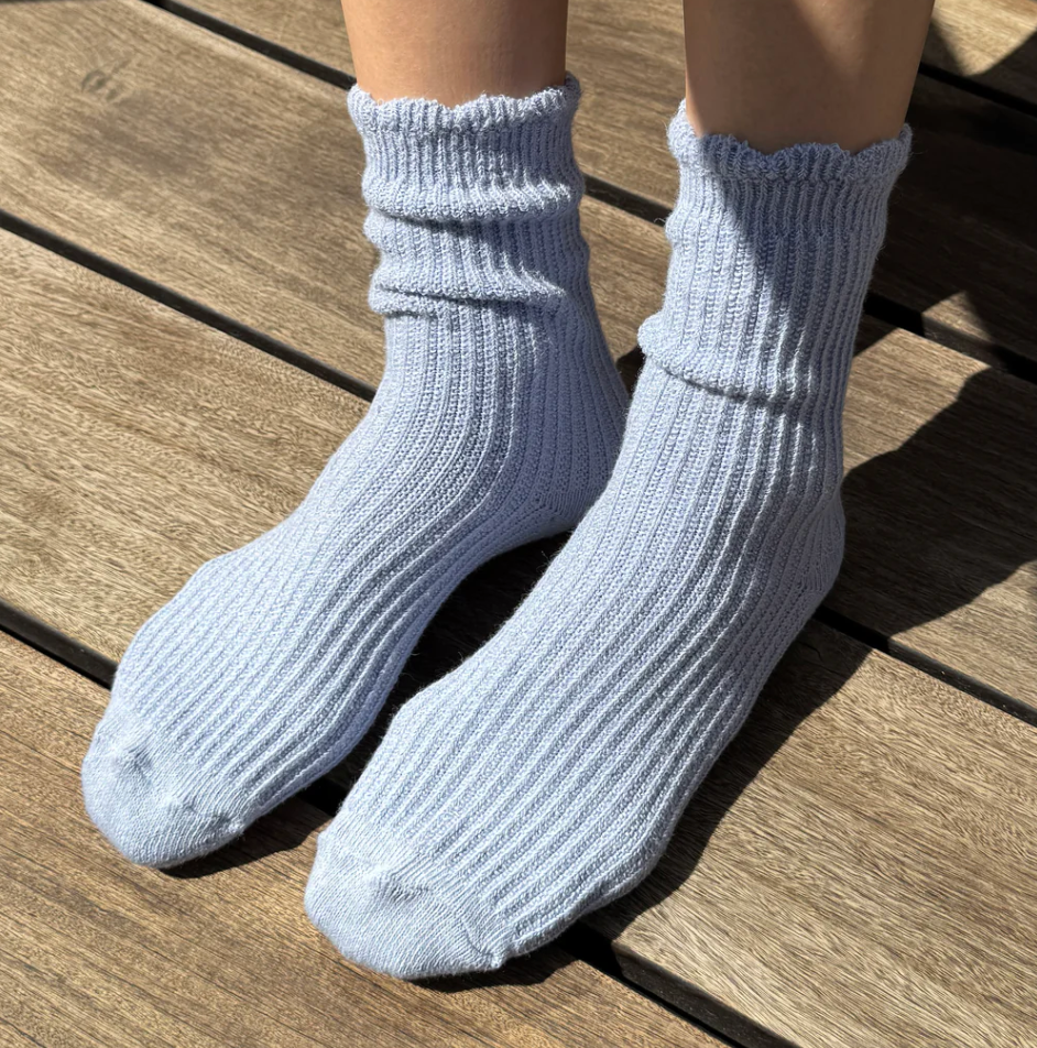 Le Bon Shoppe Linen Scallop Pale Blue