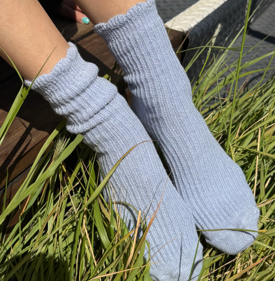 Le Bon Shoppe Linen Scallop Pale Blue