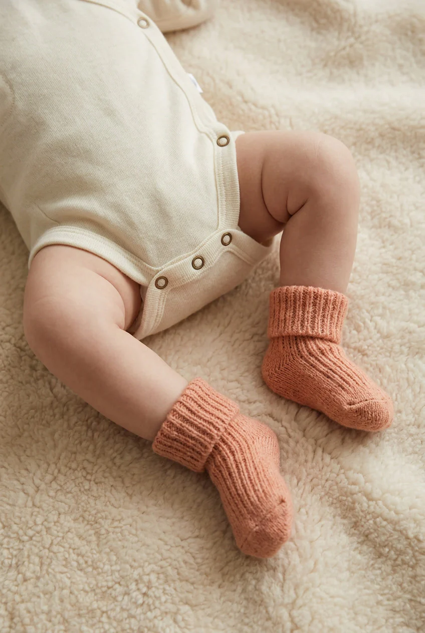 Lille Barn Wollen Baby Socks Peach Fuzz