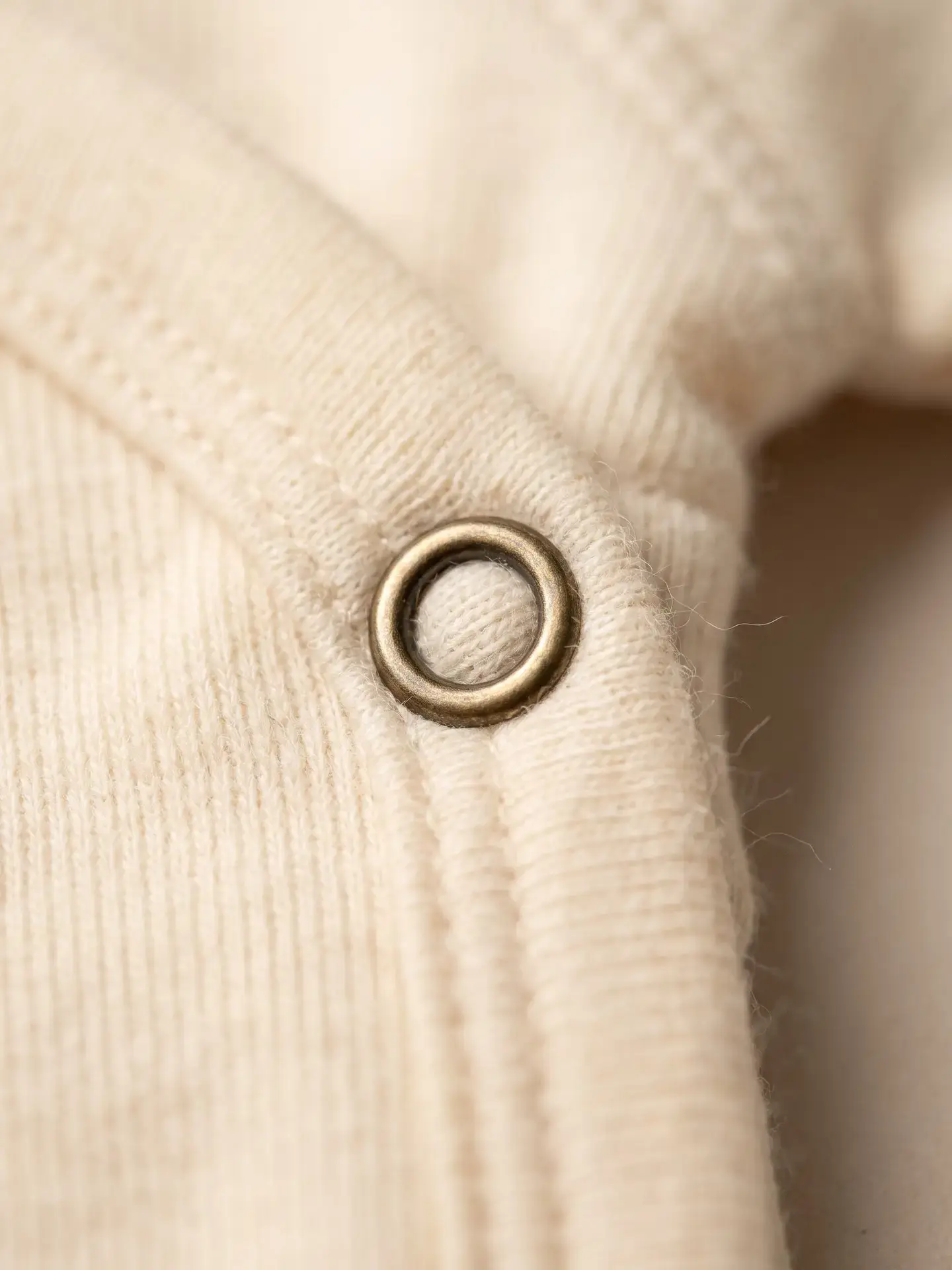 Lille Barn Wool Long Sleeve Wrap Romper Merino Wool Natural