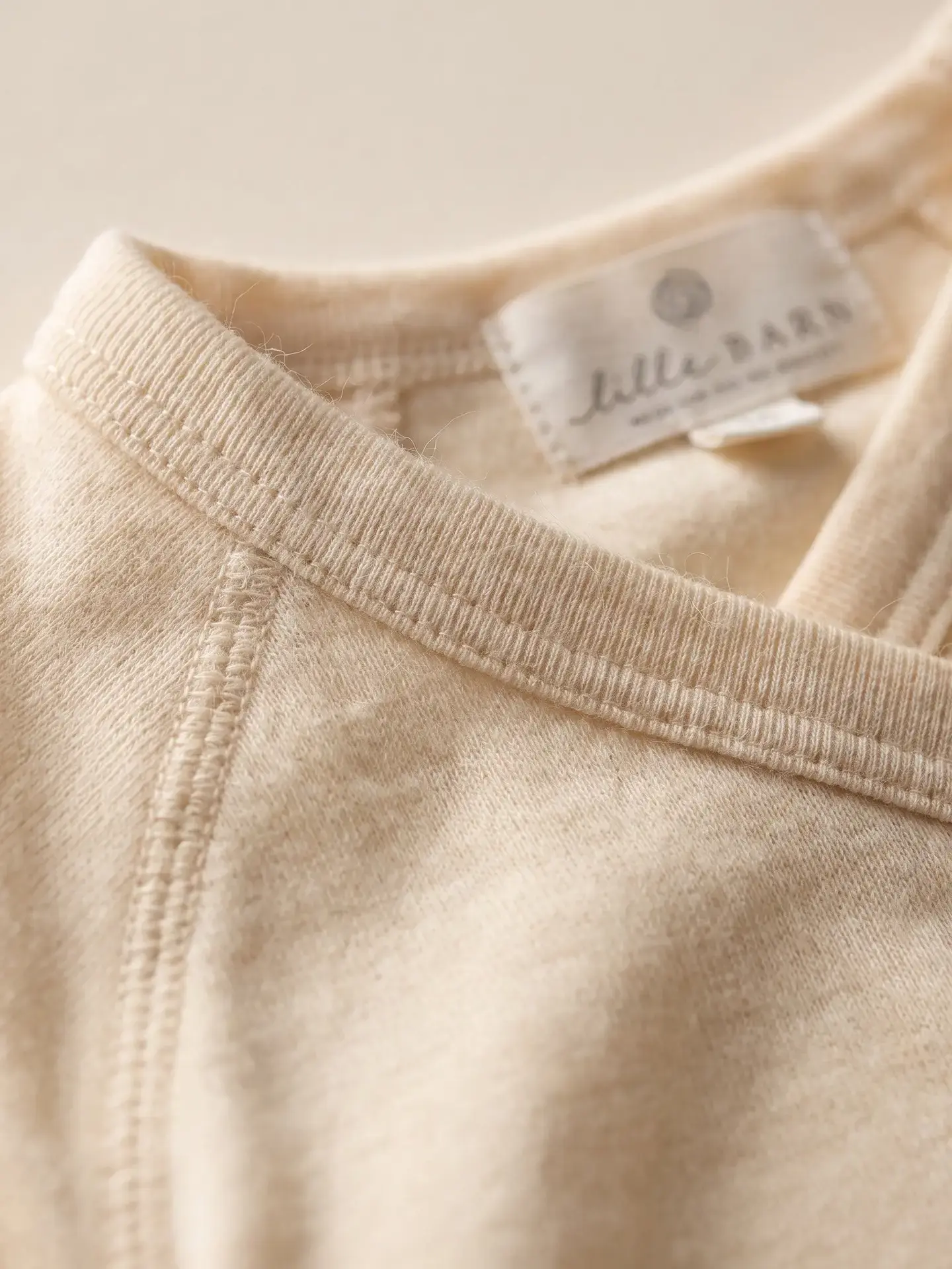 Lille Barn Wool Long Sleeve Wrap Romper Merino Wool Natural