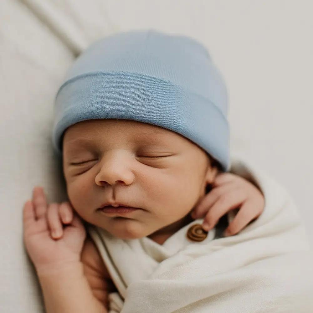 Woolen Baby Hat Blue Fog 62