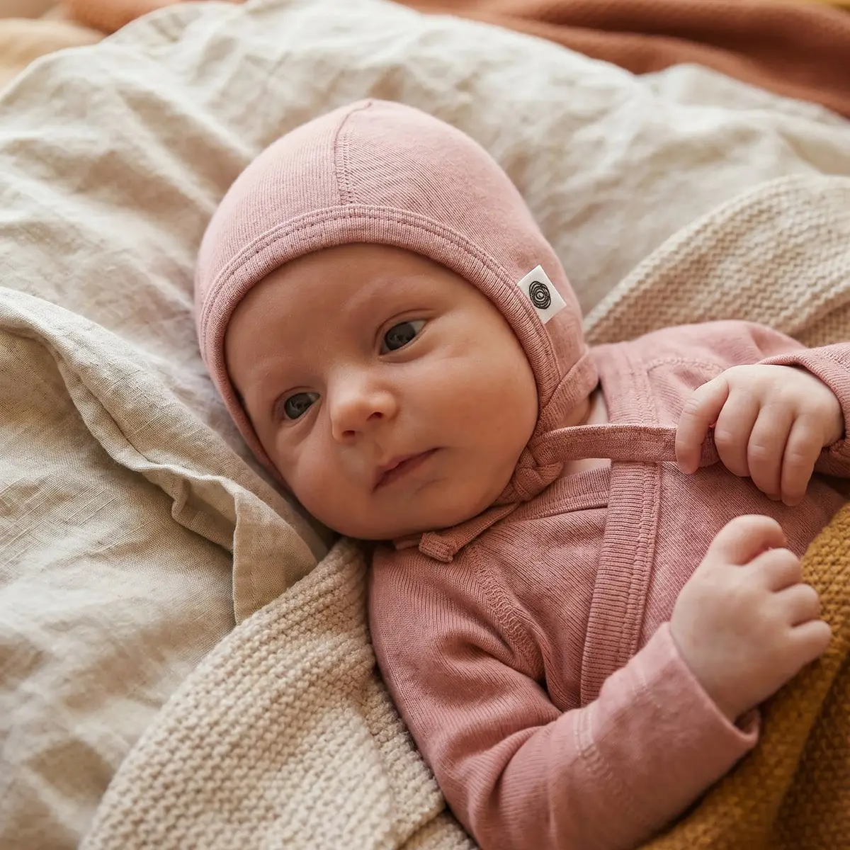 Lille Barn Wool Hat Baby Bow Misty Rose