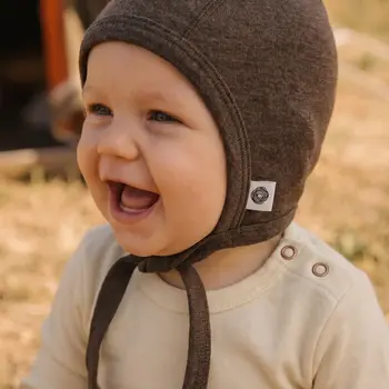 Lille Barn Wool Hat Baby Bow Walnut
