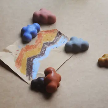 Smilogy Fluffy Cloud-Shaped Jumbo Beeswax Crayons