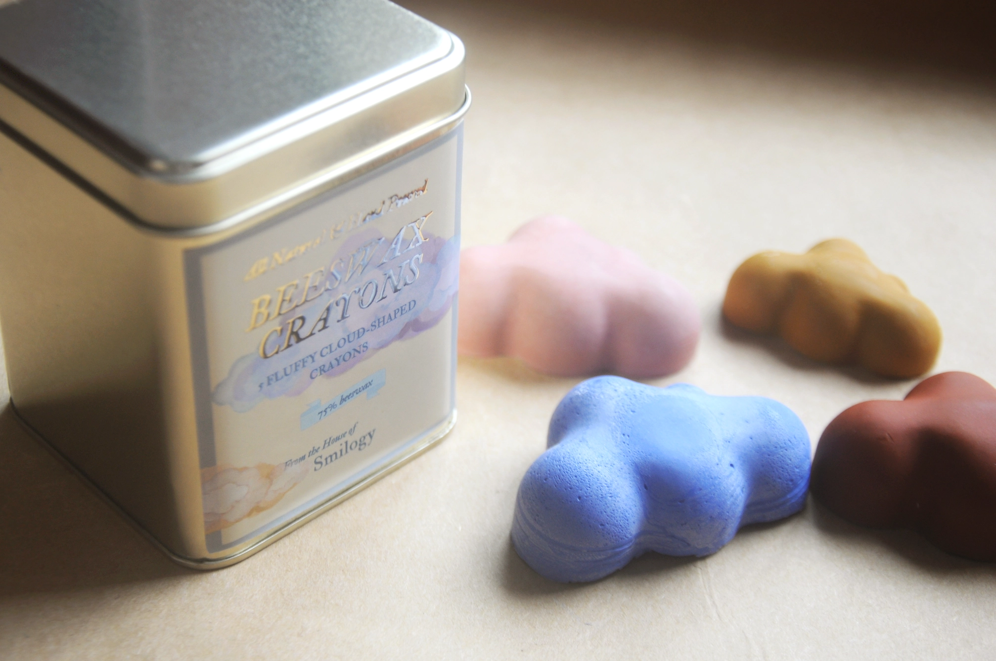 Smilogy Fluffy Cloud-Shaped Jumbo Beeswax Crayons
