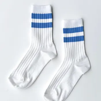 Le Bon Shoppe Her Varsity Socks White Periwinkle