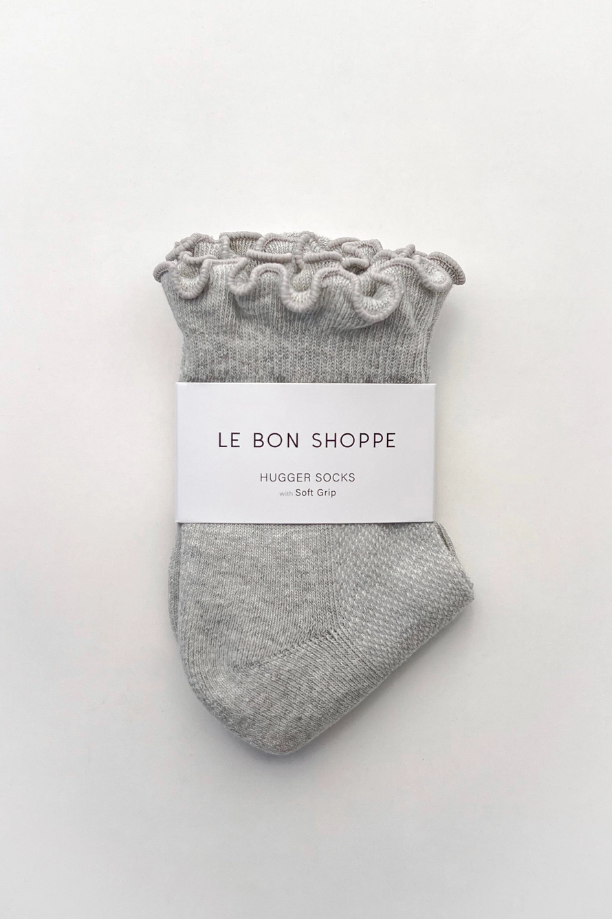 Le Bon Shoppe Hugger Socks Grey / Red