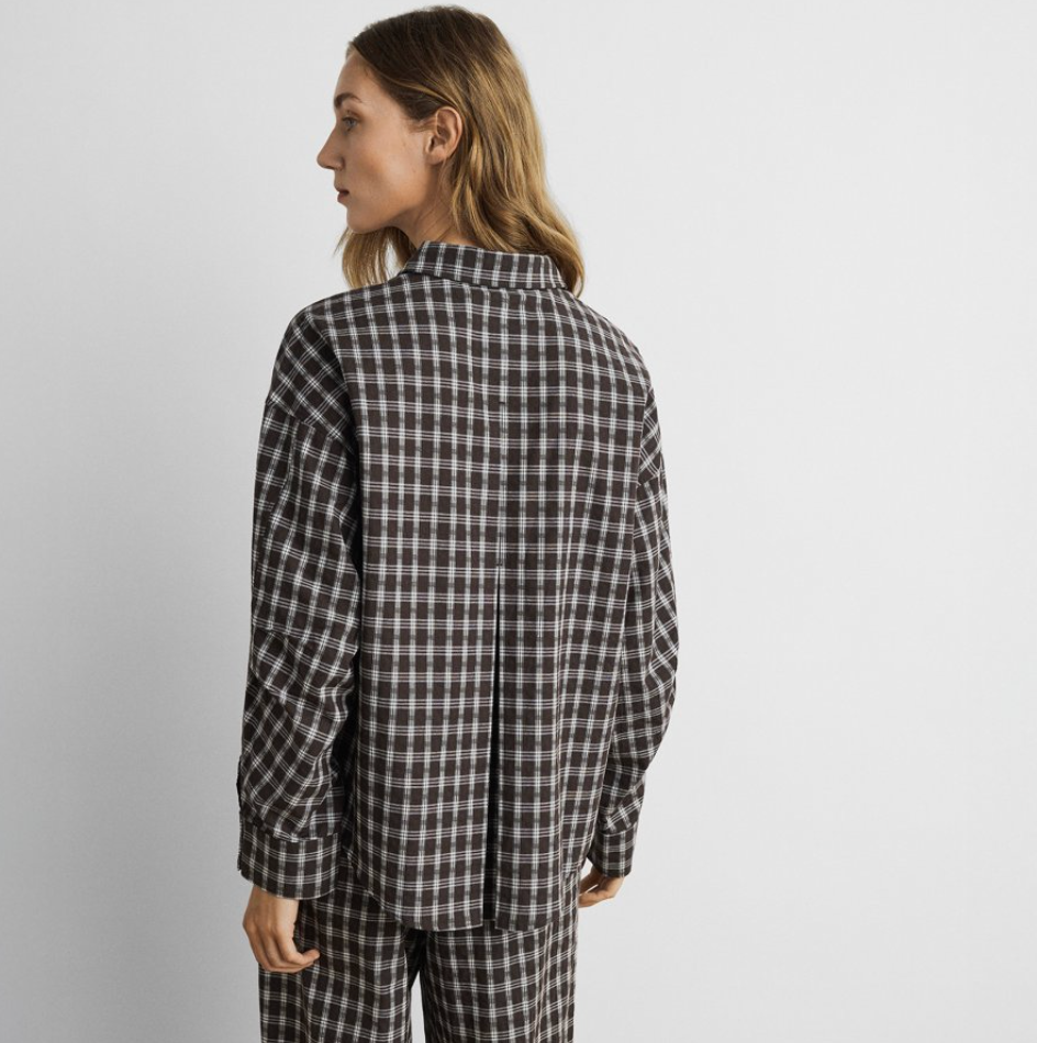 Msch Copenhagen Carola Blouse MSCH Brown Grey Check S/M