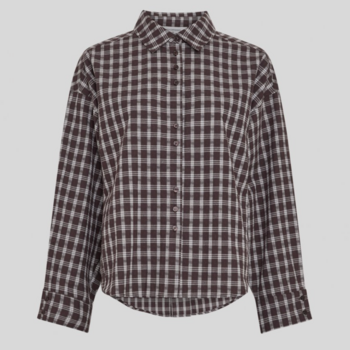 Msch Copenhagen Carola Blouse MSCH Brown Grey Check S/M