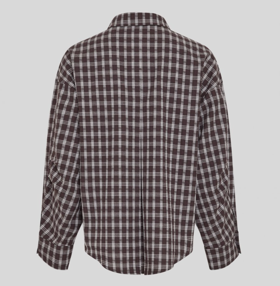 Msch Copenhagen Carola Blouse MSCH Brown Grey Check S/M