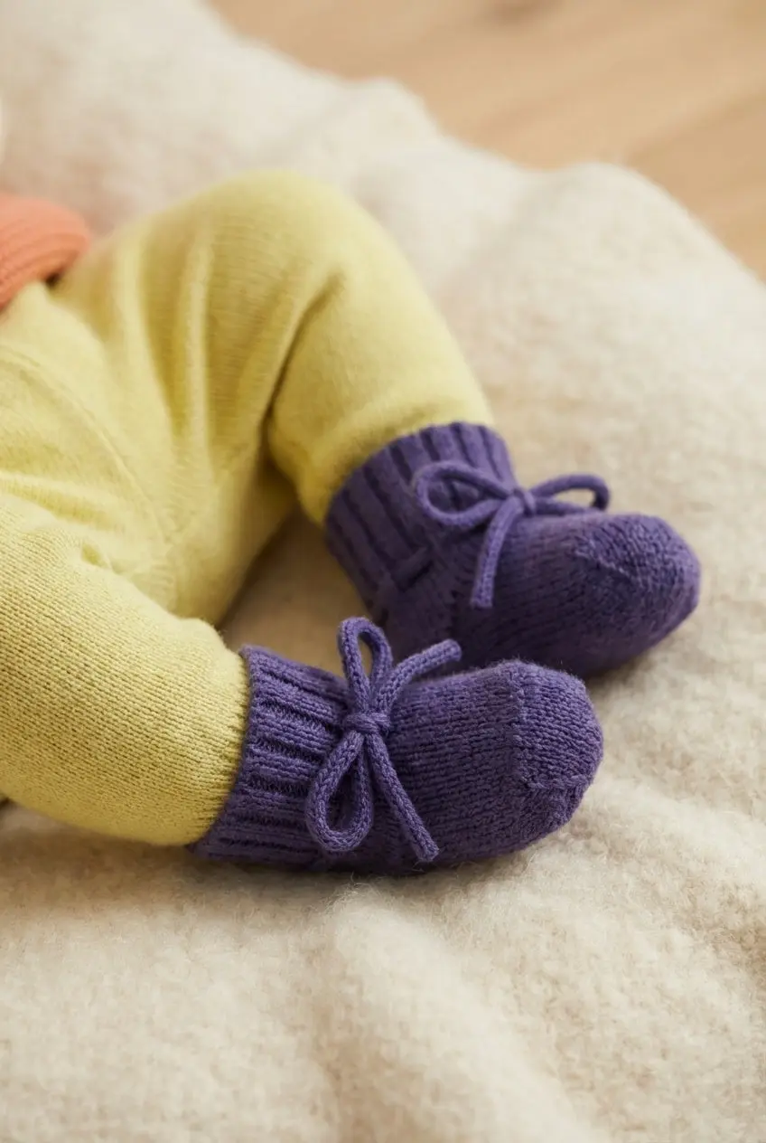 Lille Barn Woolen Baby Socks  Bow Violet