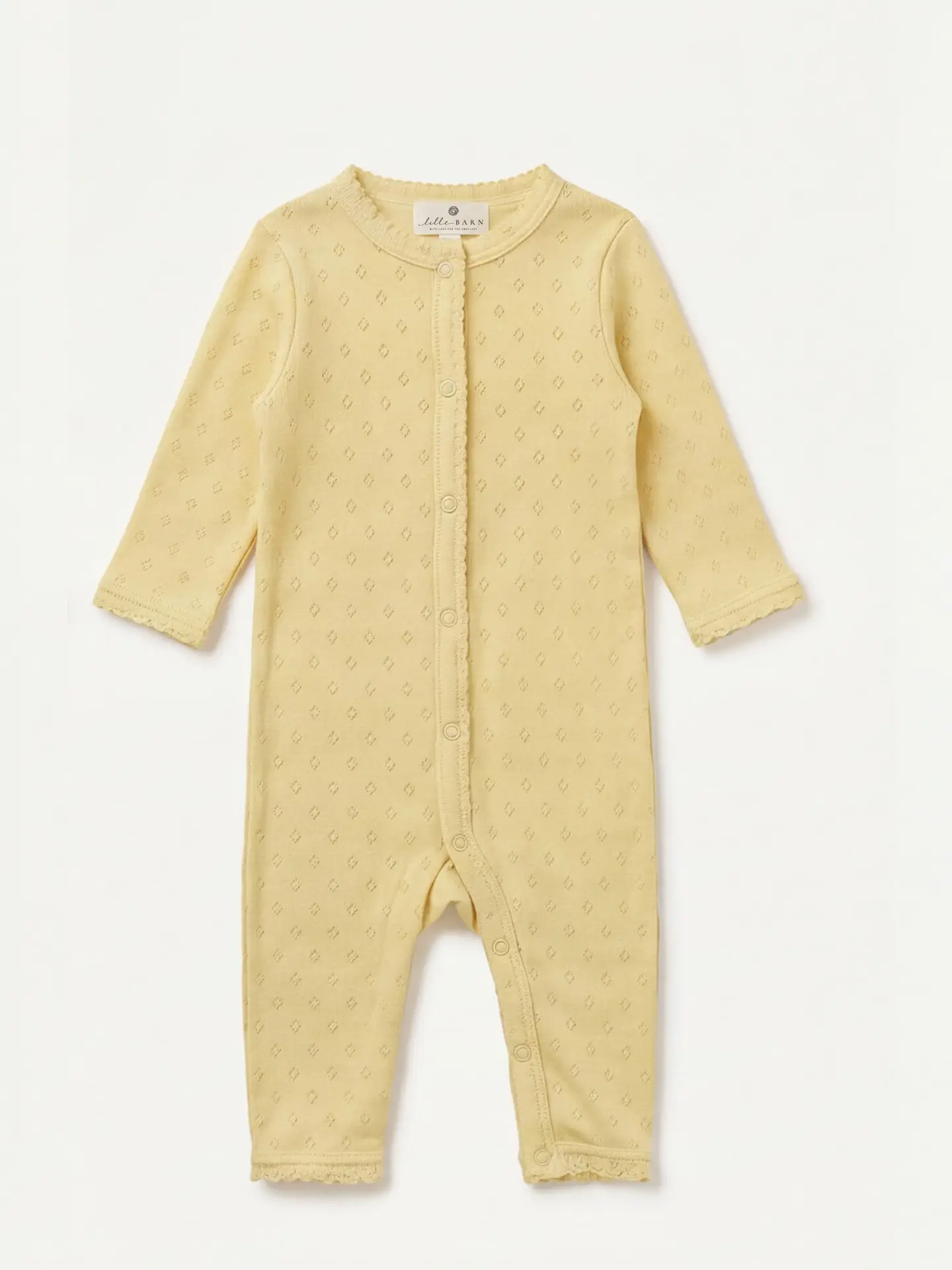 Lille Barn Woolen Pointelle Playsuit Dusty Yellow