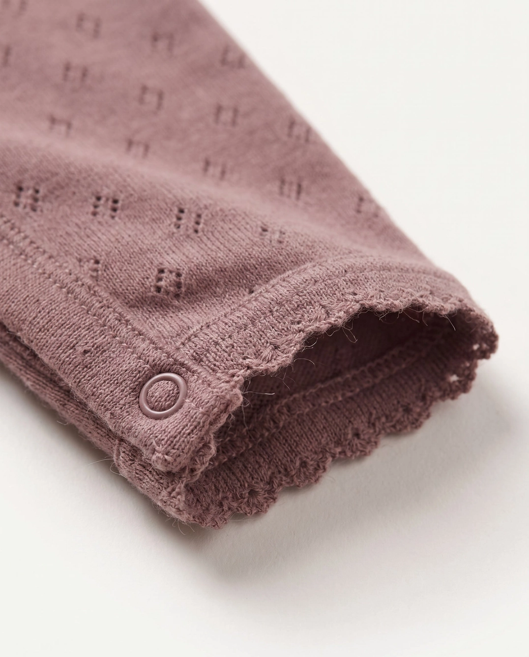 Lille Barn Woolen Pointelle Romper Rose Brown