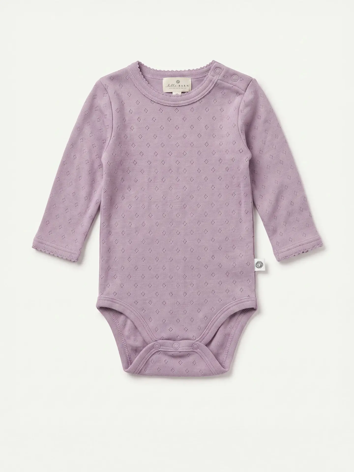 Lille Barn Woolen Pointelle Romper Lavender Frost