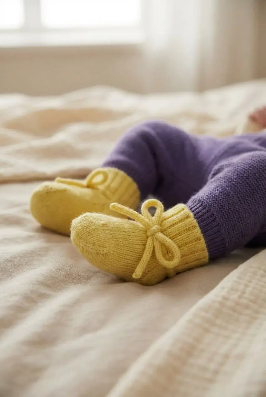 Lille Barn Woolen Baby Socks  Bow Lemonade