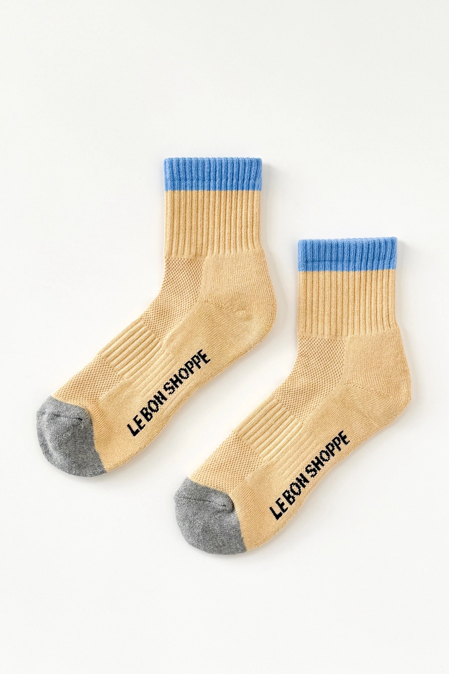 Le Bon Shoppe Girlfriend Socks Color Block Yellow Blue