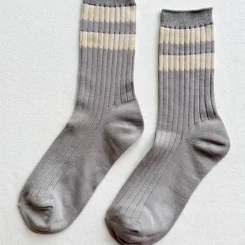 Le Bon Shoppe Her Varsity Socks Stone White