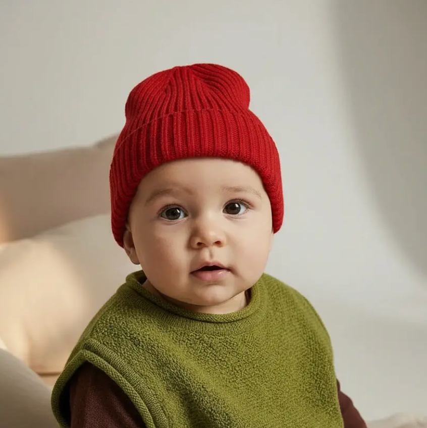 Lille Barn Merino Wool Knitted Baby Hat Lava