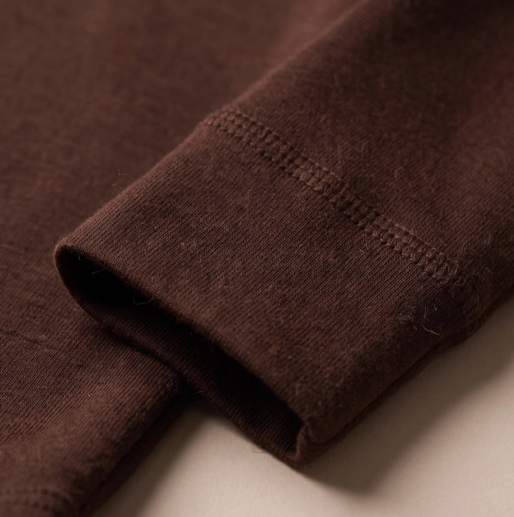 Lille Barn Long Sleeve Wool Wrap Bodysuit Chocolate