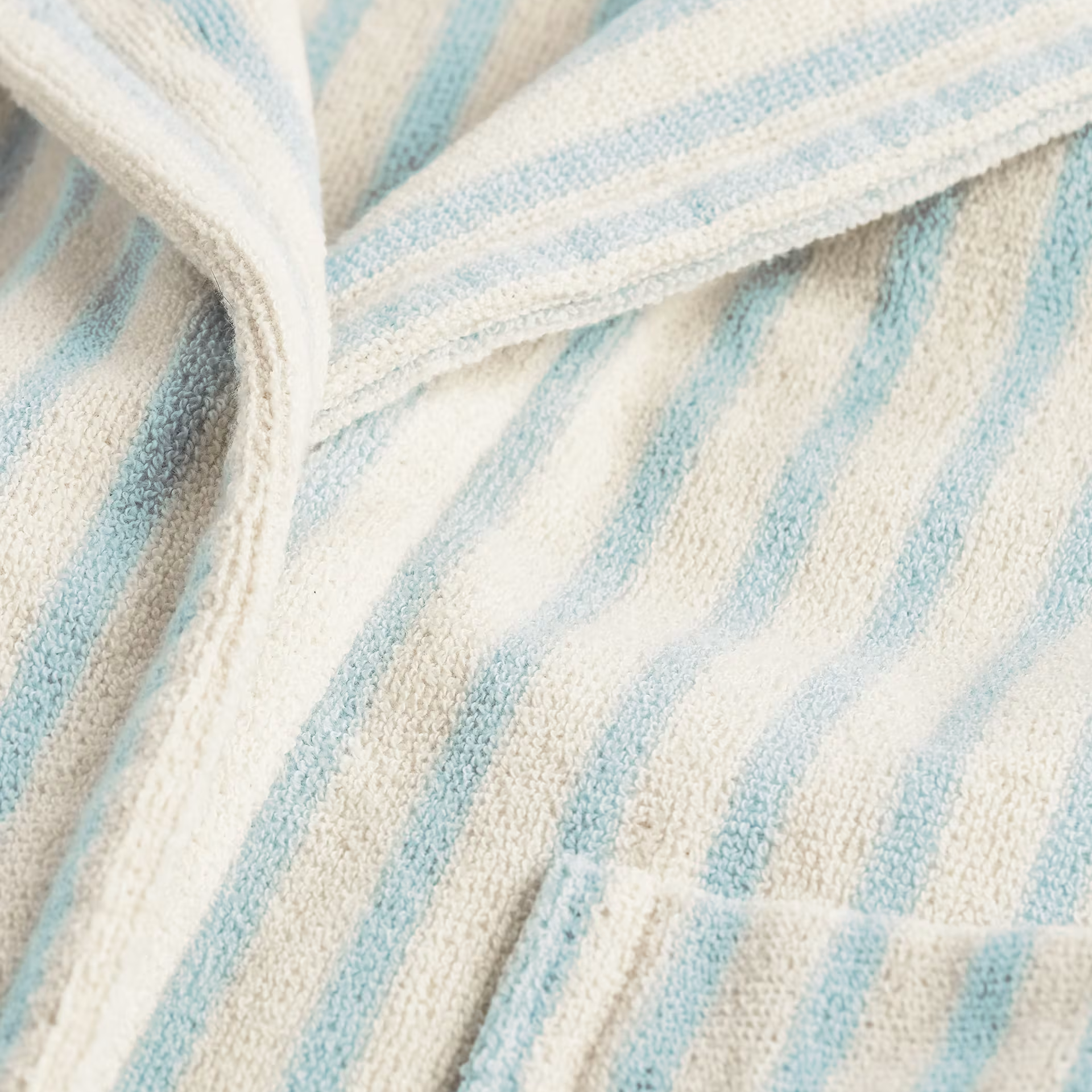 Tekla Terry Kids Bathrobe Soft Blue Stripes