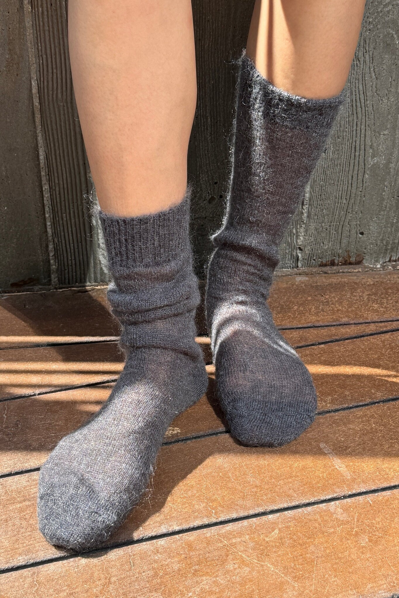 Le Bon Shoppe Mohair Veil Socks Charcoal