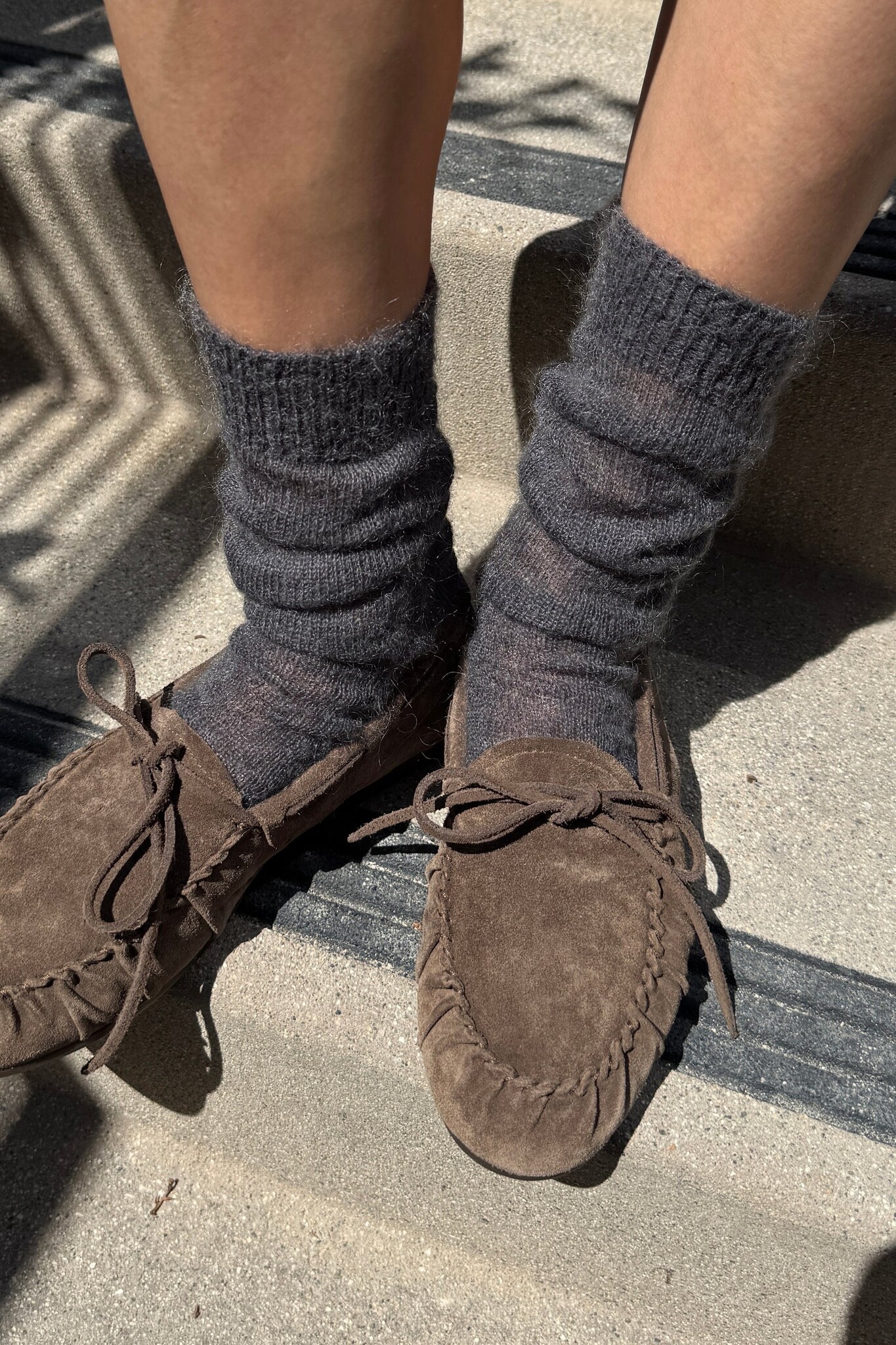 Le Bon Shoppe Mohair Veil Socks Charcoal