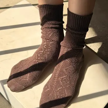 Le Bon Shoppe Modal Eyelet Socks Brown
